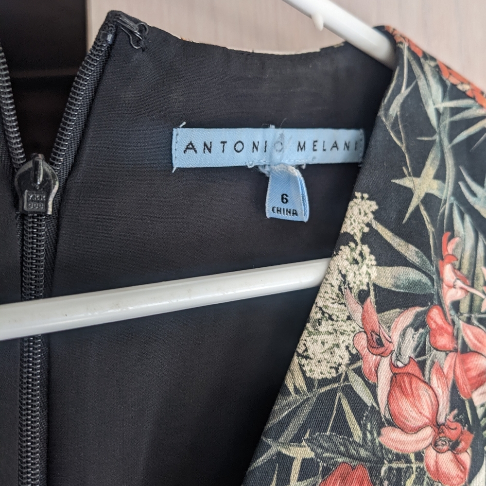ANTONIO MELANI Floral Jumpsuit - Black, Green, Orange, Cream - Picture 2 of 4